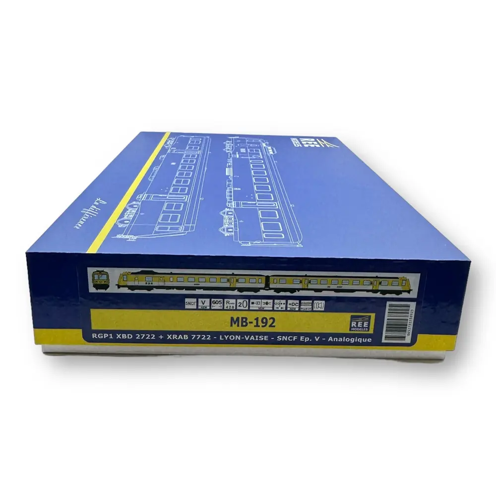 Autorail RGP 1 X-2722 Jaune Moderne - Analogique - REE MODELES MB192 SNCF - HO - EP IV-V - 5