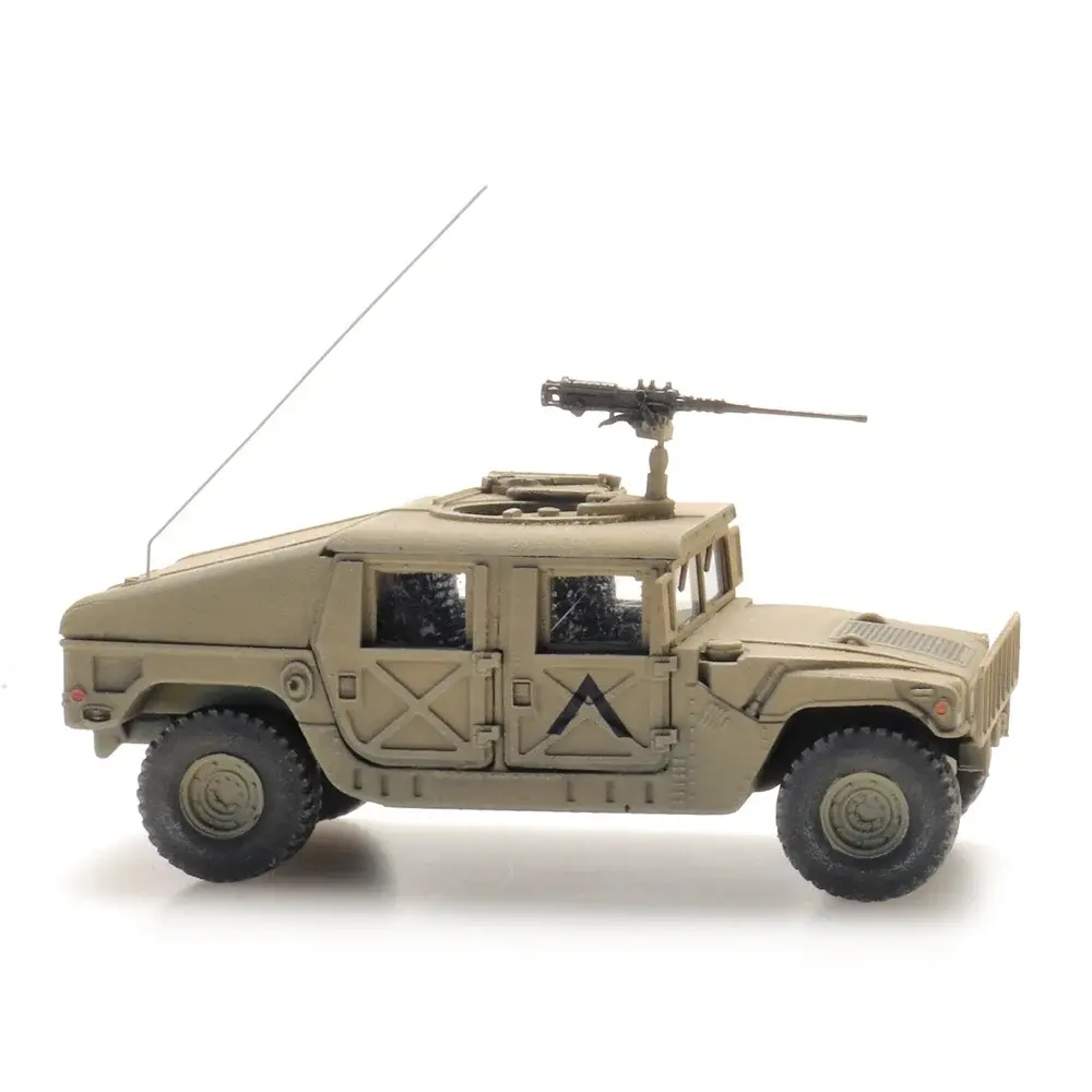 Véhicule militaire US HMMWV Desert blindé .50 MG, prêt à l'emploi - Artitec 6870538 - HO 1/87 - 6