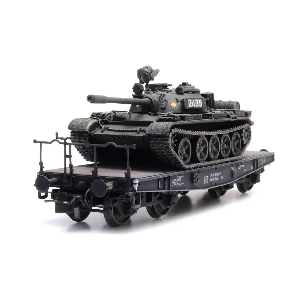 Char transport ferroviaire T-55A NVA, prêt à l'emploi - Artitec 6870234 - HO 1/87 - 10