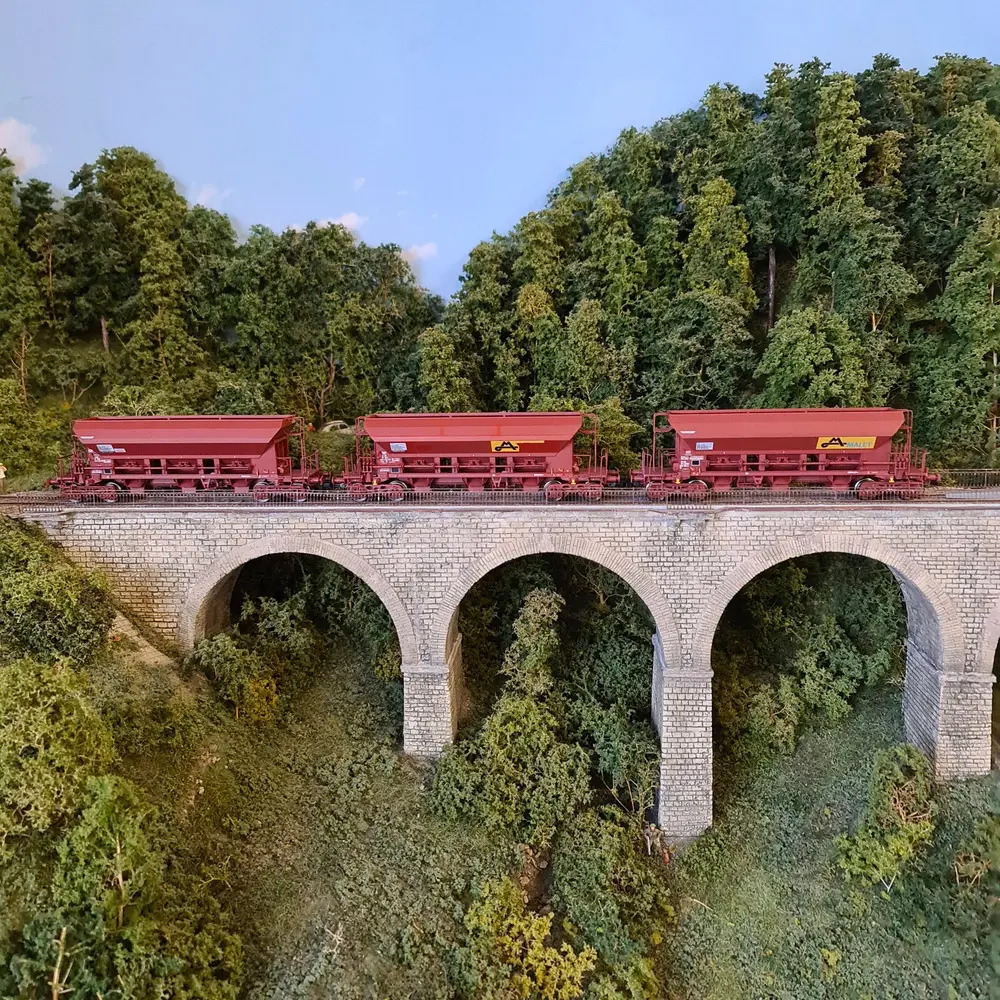 Set 3 wagons trémie F70 FACS - Ree Modèles WB803 - STVA / SWG / MALLET - HO 1/87 - SNCF - 3