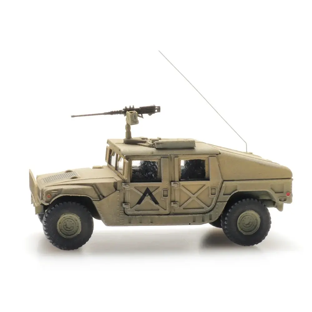 Véhicule militaire US HMMWV Desert blindé .50 MG, prêt à l'emploi - Artitec 6870538 - HO 1/87 - 5