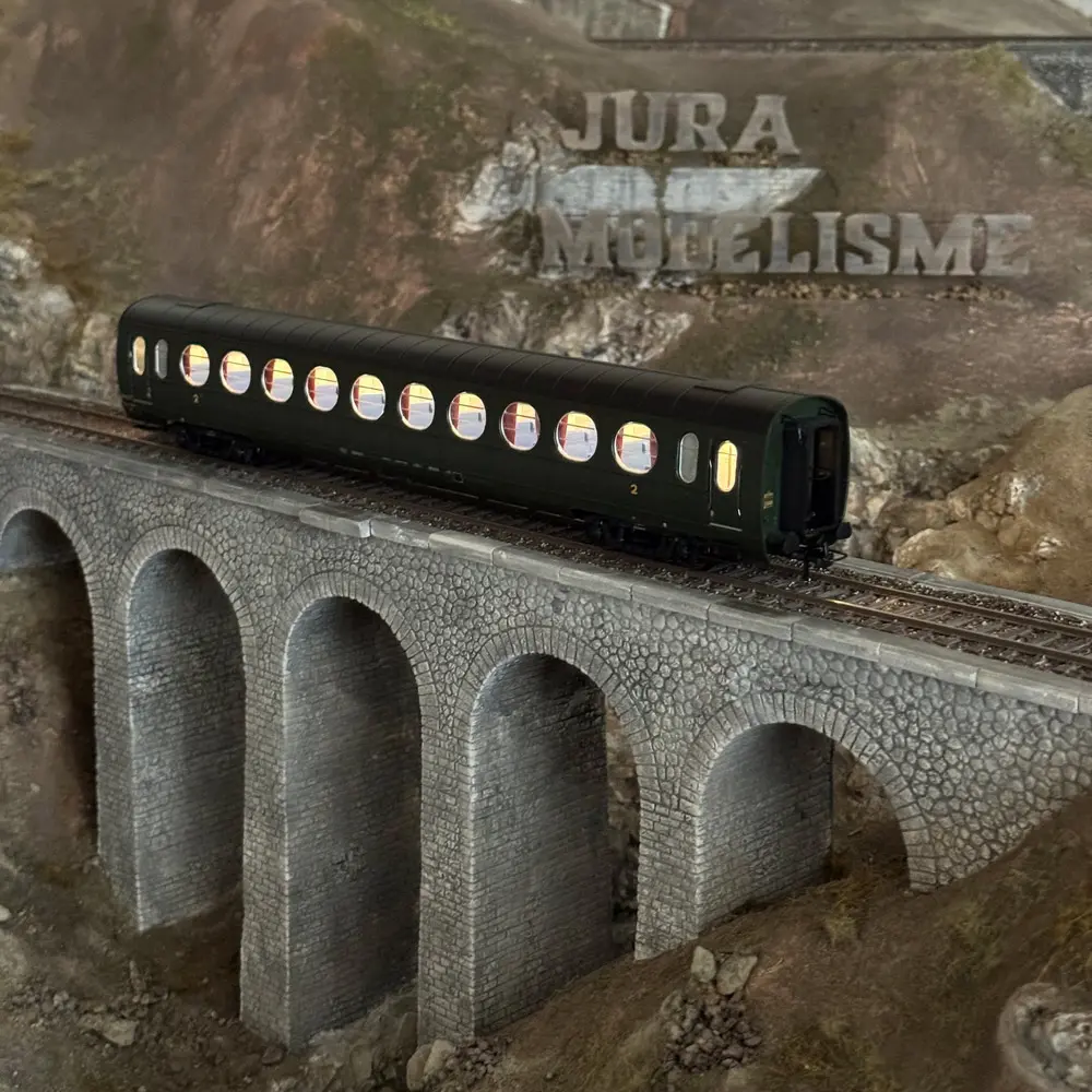 Voiture Allégée Saucisson "ETAT" - B10 N°34991 - Ree Modèles VB473 - VERT 306 - SNCF - EP.IIIb - HO 1/87 - 6