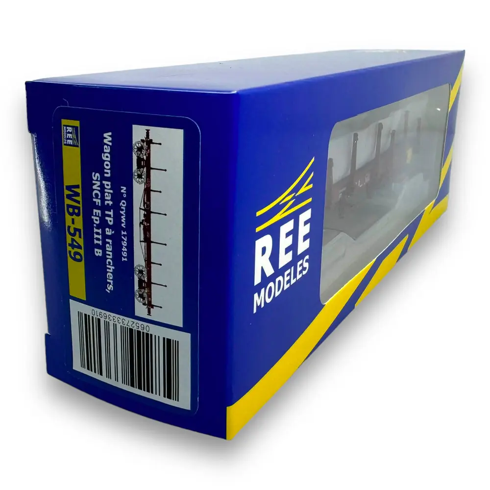 Wagon plat TP Brun à Ranchers courts et longs REE Modeles WB549 SNCF - HO 1/87 - 9