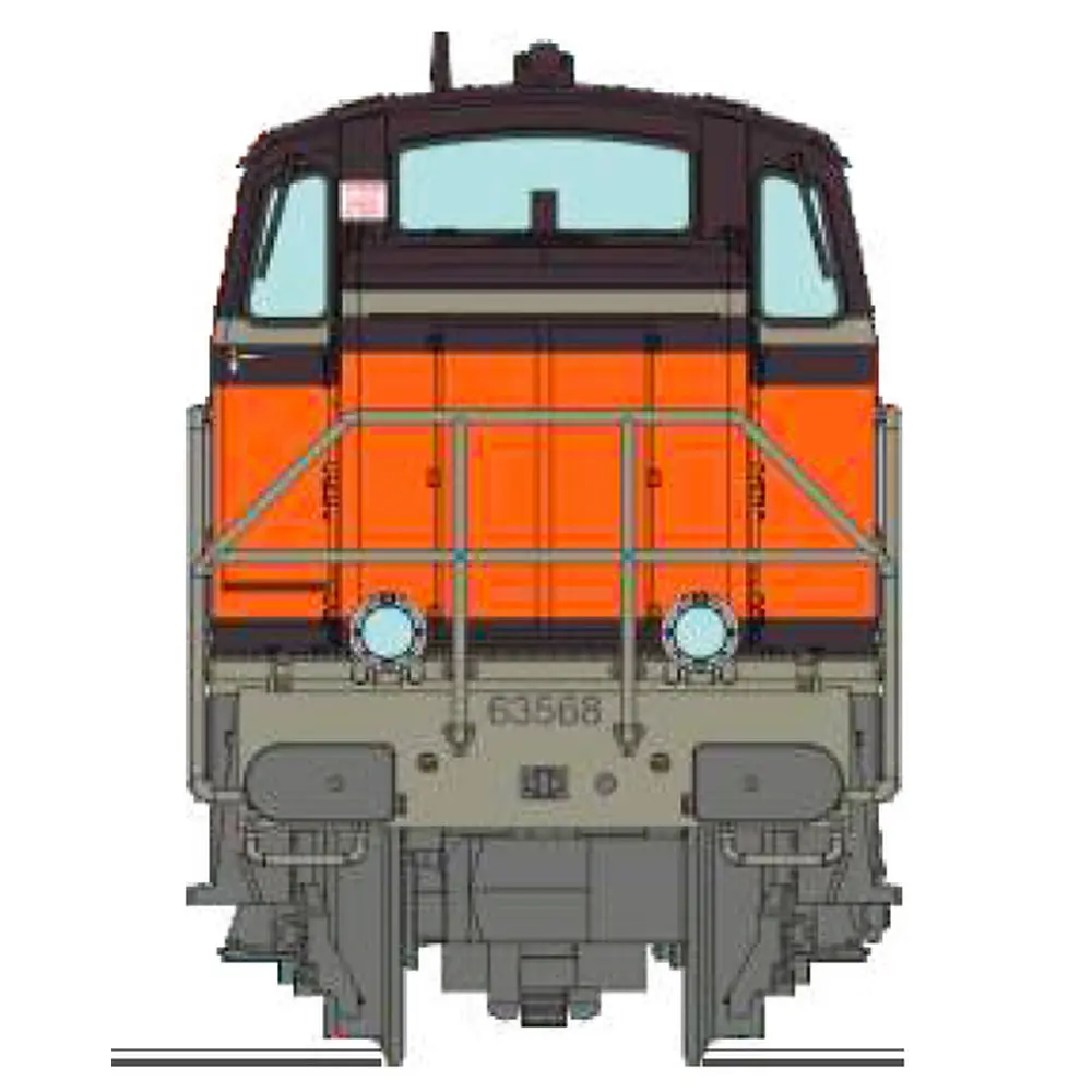 Locomotive diesel BB 63568, livrée Arzens orange 435, logo "nouilles" - Ree Modèles NW365S - N 1/160 - SNCF - Ep V - Digital sound - 2R - 2