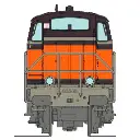 Locomotive diesel BB 63568, livrée Arzens orange 435, logo "nouilles" - Ree Modèles NW365S - N 1/160 - SNCF - Ep V - Digital sound - 2R - 2