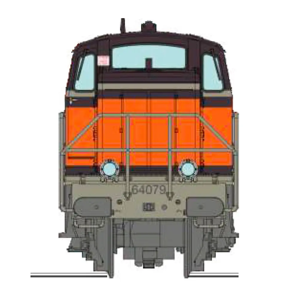 Locomotive diesel BB 64079, livrée Arzens orange 435, logo casquette - Ree Modèles NW366S - N 1/160 - SNCF - Ep V - Digital sound - 2R - 2