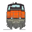 Locomotive diesel BB 64079, livrée Arzens orange 435, logo casquette - Ree Modèles NW366S - N 1/160 - SNCF - Ep V - Digital sound - 2R - 2