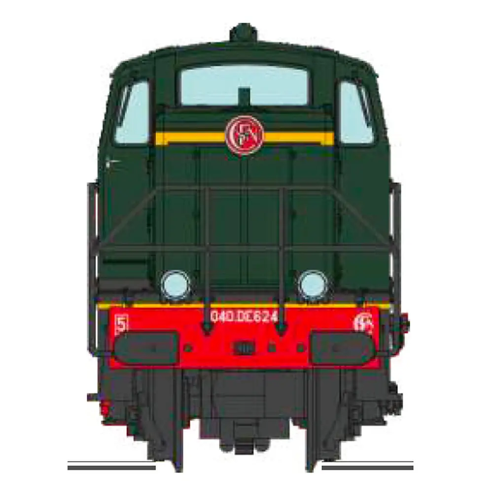 Locomotive diesel 040 DE 624, livrée d'origine, plaques en relief, dépôt de Clermont (Sud-Est) - Ree Modèles NW362S - N 1/160 - SNCF- Ep III - Digital sound - 2R - 2