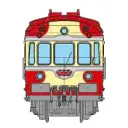 RGP 1 rouge TEE X 2777 + remorque XR 7777 avec 3ème phare - Ree Modèles NW356S - N 1/160 - SNCF - Ep III - Digital sound - 2R - 2