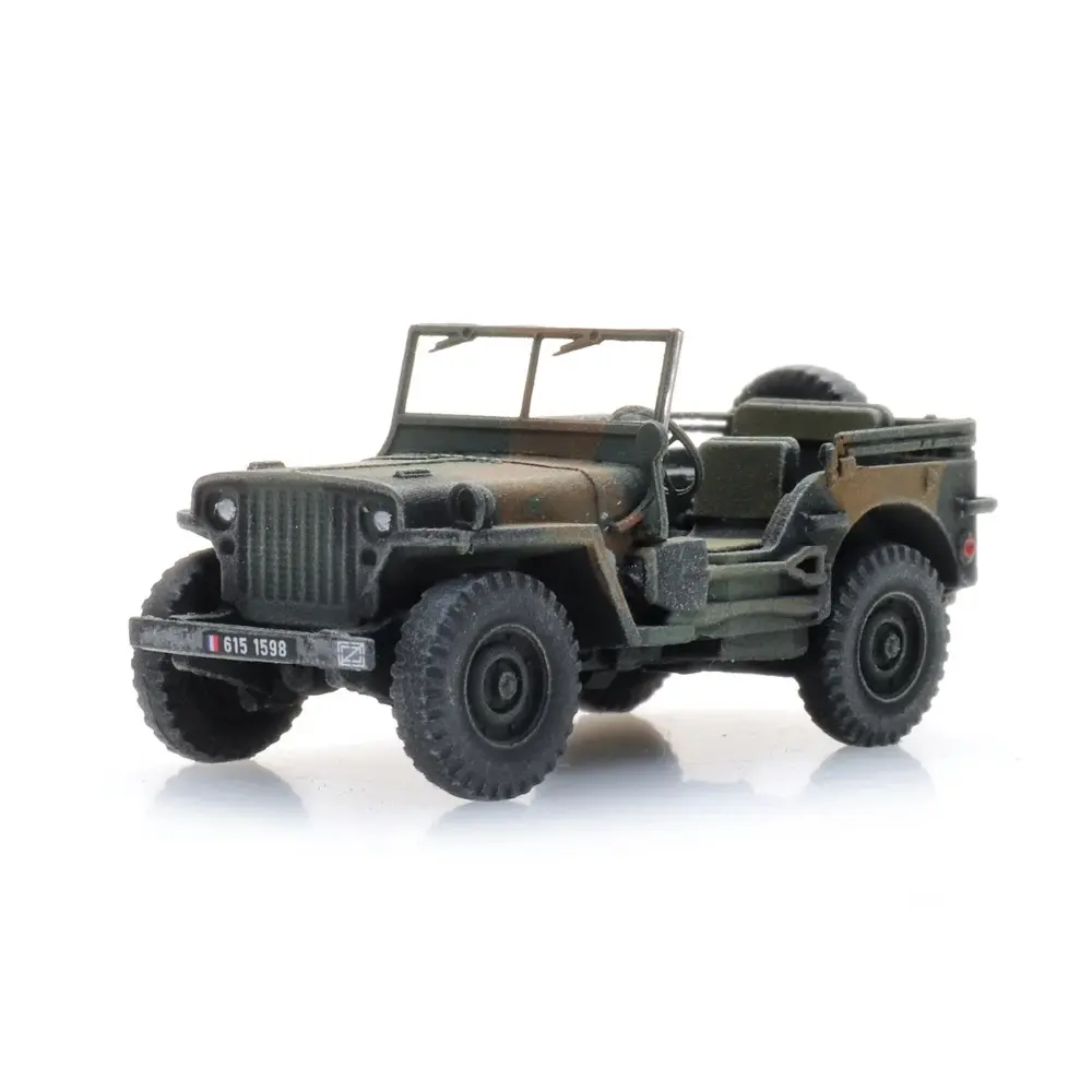 Jeep M201 Hotchkiss Camouflée - ARTITEC 6870582 - HO 1/87  - 4