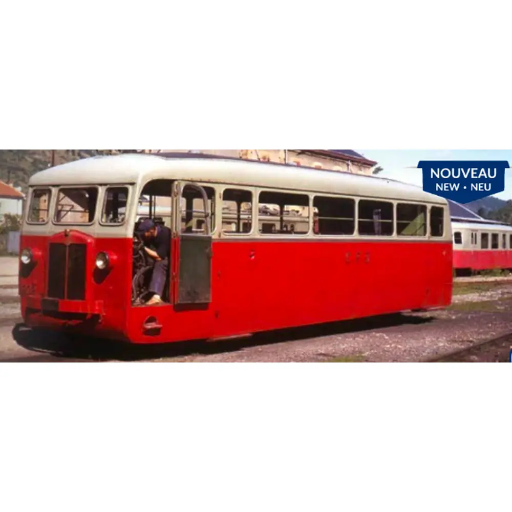 Autorail De Dion type NC Charentes & Deux-Sèvres N°305, 2 phares, rouge/gris perle, toit gris - Ree Modèles VM056 - HOe/HOm 1/87 - CFD - Ep II/III - Analogique - 2R - 3