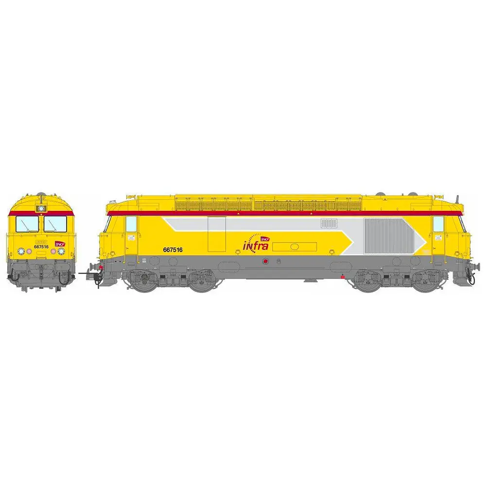 Locomotive Diesel BB67516 INFRA "Longueau" - REE MODELES MB170SAC - SNCF - HO 1/87 - 6