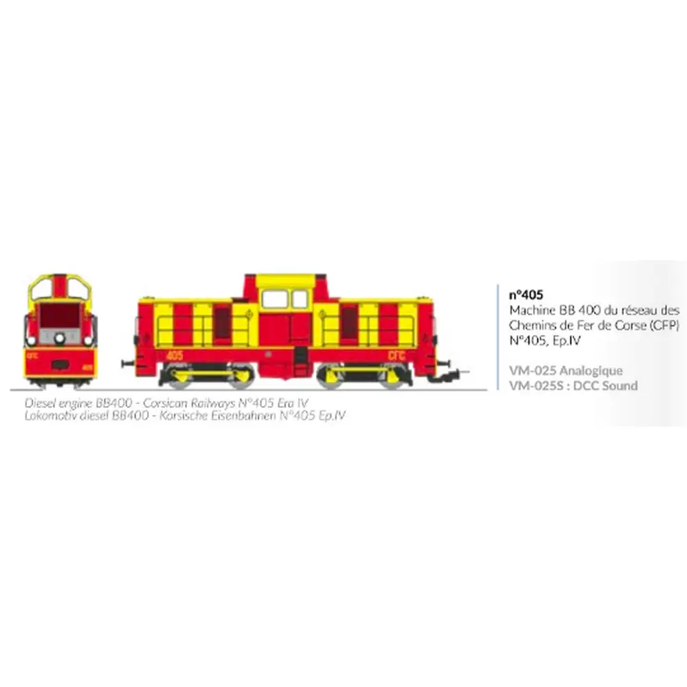 Locotracteur Diesel BB 405 - REE MODÈLES VM-025 S - HOm 1/87 - SNCF/CFC - EP III - Digital Sound - DCC - 3