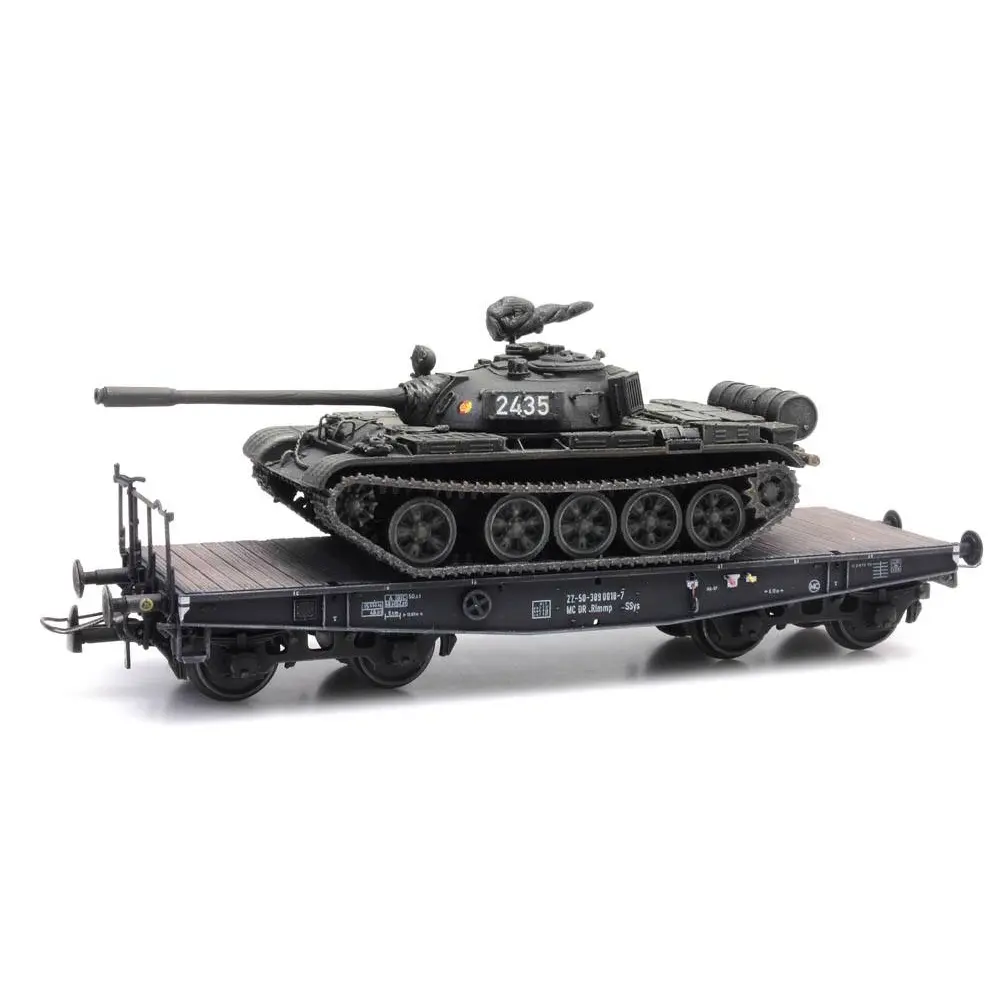 Char transport ferroviaire T-55A NVA, prêt à l'emploi - Artitec 6870234 - HO 1/87 - 9