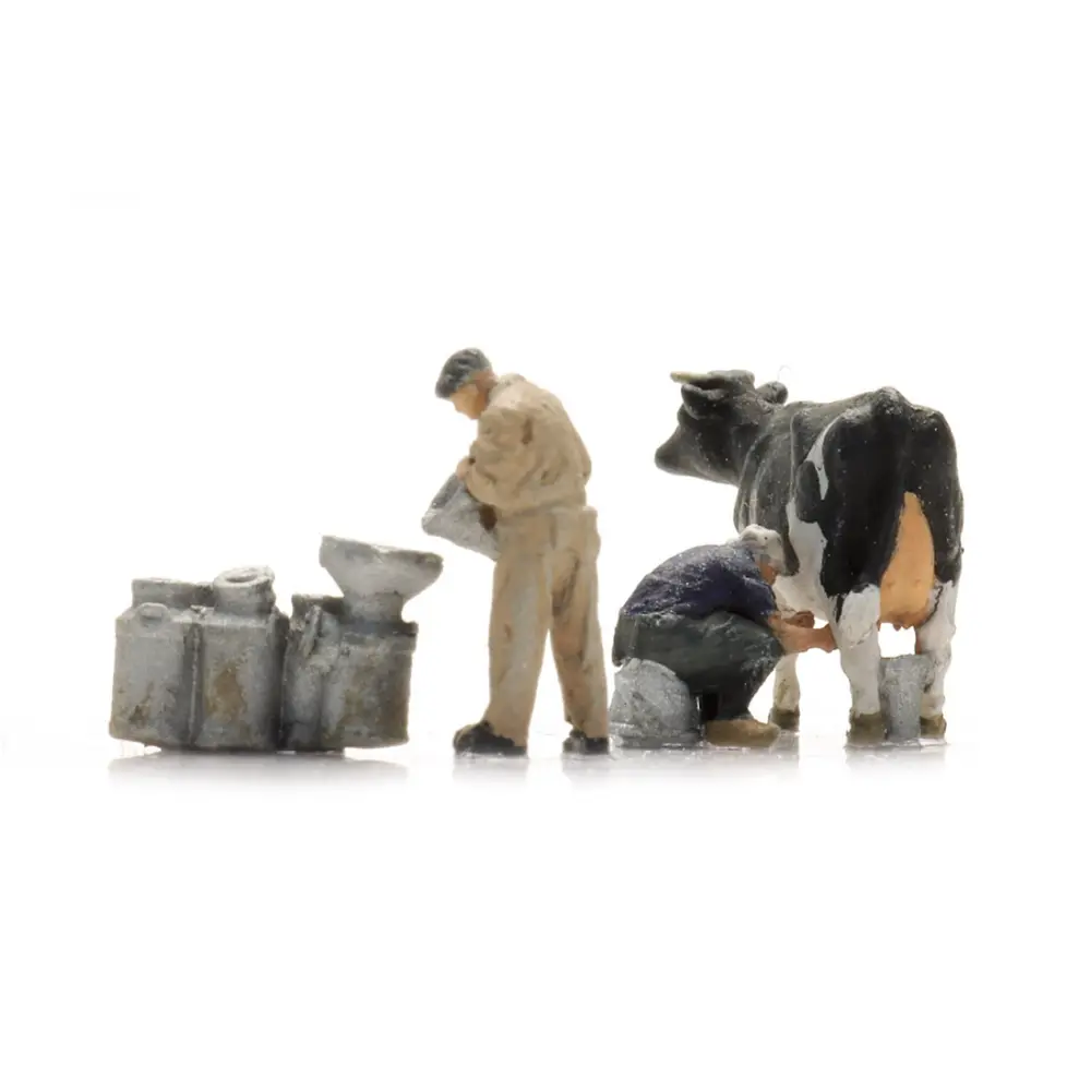 Les producteurs laitiers - 2 personnages et 1 vache - ARTITEC 5220013 - Z 1/220 - 2