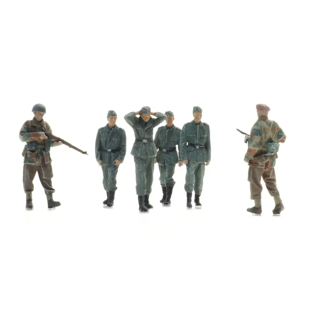 4 prisonniers de guerre de la Wehrmacht + 2 gardes britanniques - Artitec 5870065 - HO 1/87 - 6