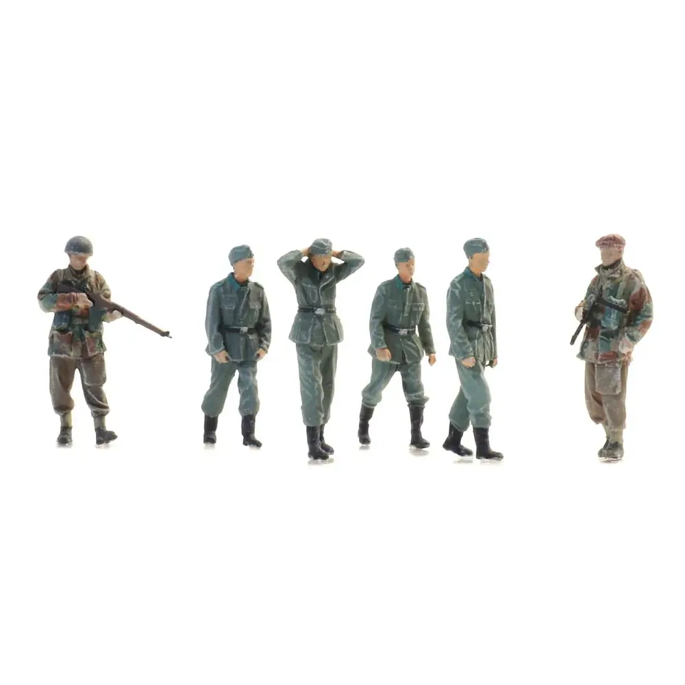 4 prisonniers de guerre de la Wehrmacht + 2 gardes britanniques - Artitec 5870065 - HO 1/87 - 8