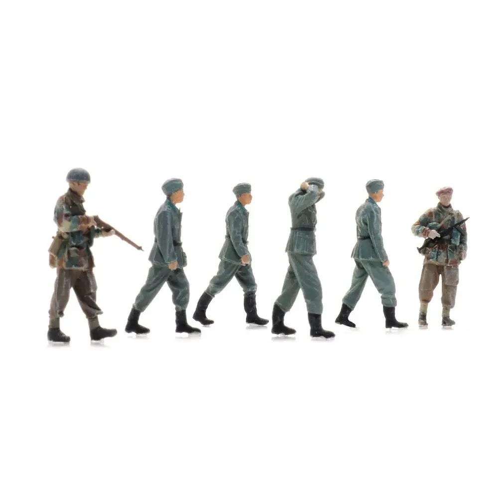 4 prisonniers de guerre de la Wehrmacht + 2 gardes britanniques - Artitec 5870065 - HO 1/87 - 7