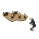 Fermier avec poulets - 1 personnage, 5 poules et 1 coq - ARTITEC 5220010 - Z 1/220 - 4