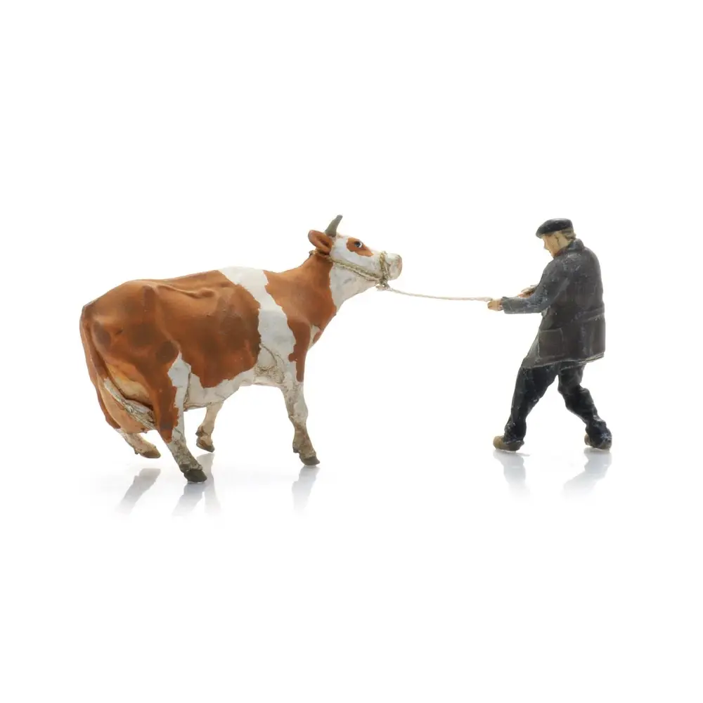 Fermier avec vache obstinée - Artitec 5870031 - HO 1/87 - 3