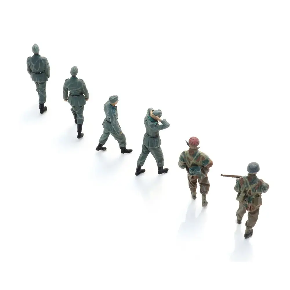 4 prisonniers de guerre de la Wehrmacht + 2 gardes britanniques - Artitec 5870065 - HO 1/87 - 4