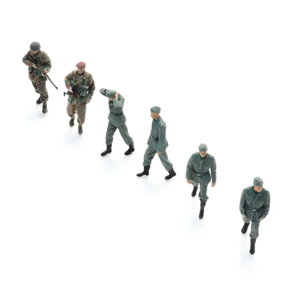 4 prisonniers de guerre de la Wehrmacht + 2 gardes britanniques - Artitec 5870065 - HO 1/87 - 3