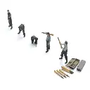 Équipage de char de la Wehrmacht en train de recharger - 5 personnages - ARTITEC 5720011 - 1/72  - 3