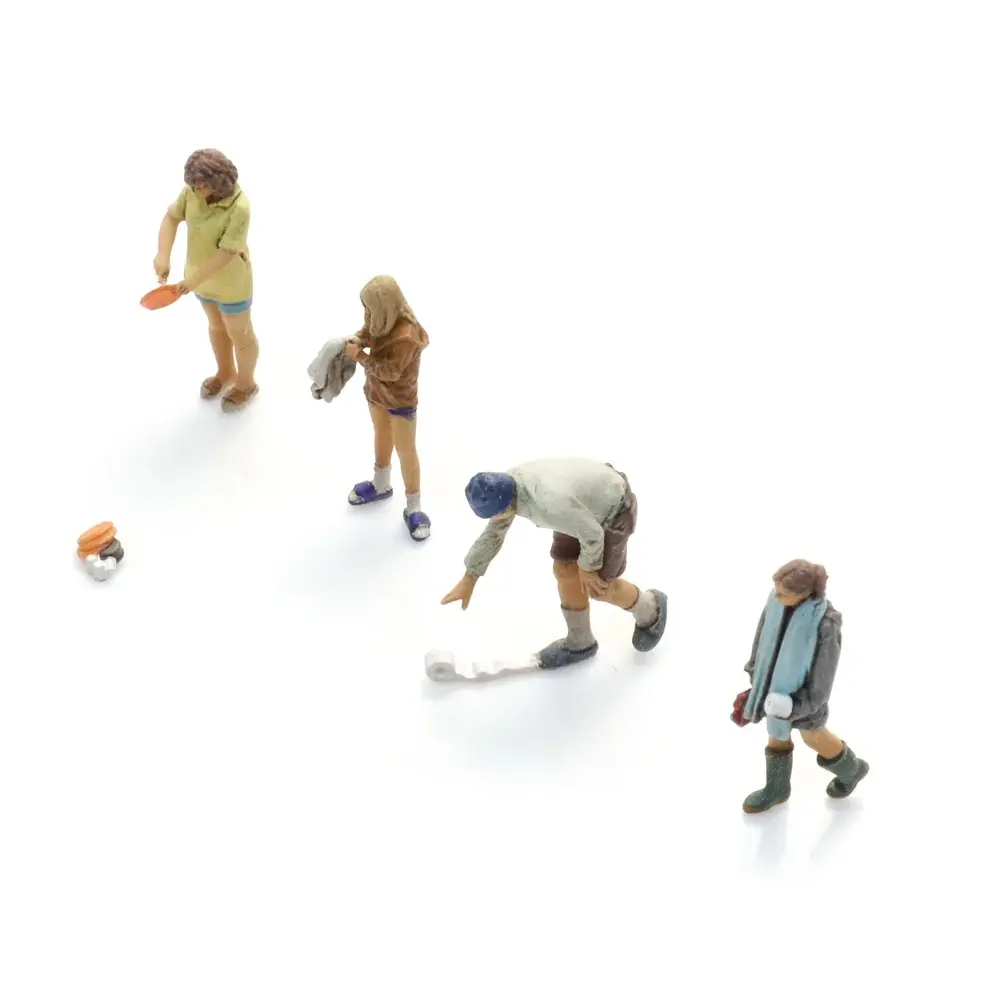 Lot de 4 "La vie en camping" - Artitec 5870097 - HO 1/87 - 2