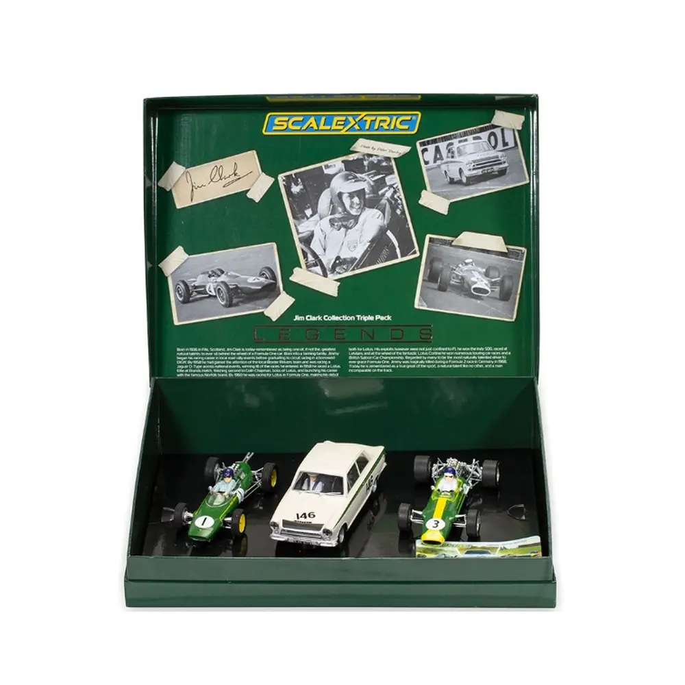 Set de course La Légende de Jim Clark Triple Pack - SCALEXTRIC 4395A - 1/32 - Super Slot - 2