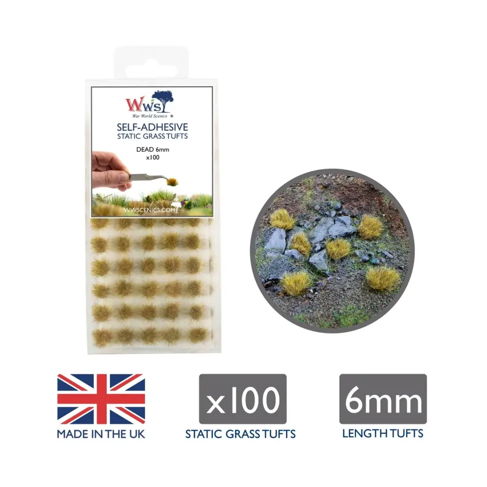 100 touffes d'herbe statique morte 6mm - WWScenics SGTDED06 - Échelle universelle - 3