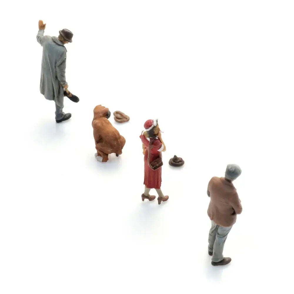 3 figurines, 1 chien, 3 crottes - Artitec 5870104 - HO 1/87 - 4