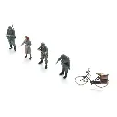 Poste de contrôle de la Wehrmacht & femme à vélo - 4 personnages - ARTITEC 5720007 - 1/72 - 3