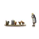 Fermier avec poulets - 1 personnage, 5 poules et 1 coq - ARTITEC 5220010 - Z 1/220 - 2