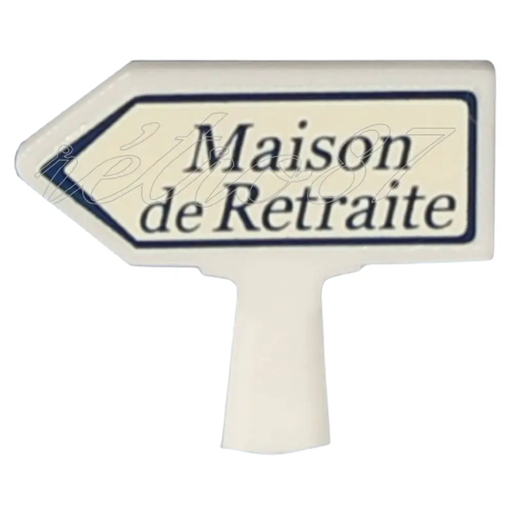 Panneau Michelin d'indication de lieu, vers la gauche : Maison de Retraite - SAI 8432 - HO 1/87 - 2