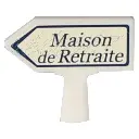 Panneau Michelin d'indication de lieu, vers la gauche : Maison de Retraite - SAI 8432 - HO 1/87 - 2