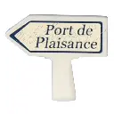 Panneau Michelin d'indication de lieu, vers la gauche : Port de Plaisance - SAI 8456 - HO 1/87 - 2
