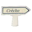 Panneau Michelin d'indication de lieu, vers la droite : Crèche - SAI 8437 - HO 1/87 - 2