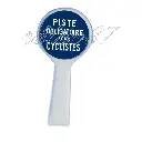 Panneau Michelin d'obligation, 1946-1952 : piste obligatoire pour cyclistes - SAI 8382 - HO 1/87 - 2