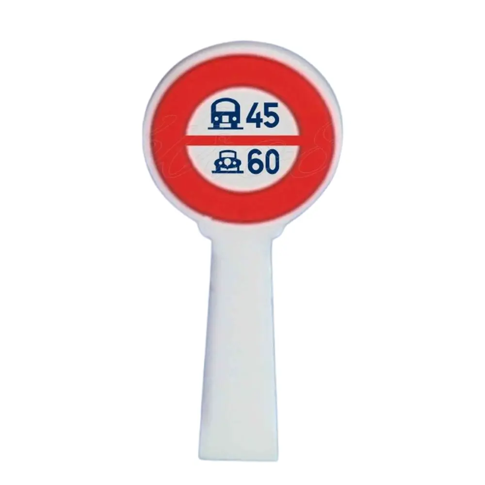 Panneau Michelin d'interdiction, 1952 : vitesse maximale par catégorie de véhicules - Sai 8379 - HO 1/87 - 2