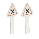 Lot de 2 panneaux Michelin de danger et de prudence, 1952 - SAI 8333 - HO 1/87 - 2