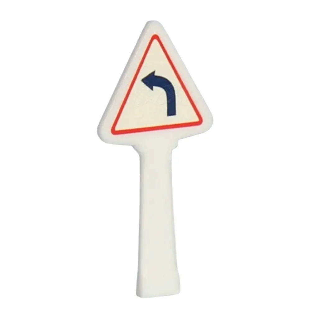 Panneau Michelin de danger et de prudence, 1946 : virage à gauche - SAI 8341 - HO 1/87 - 2