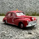 Voiture Peugeot 203 berline "pompiers 18" rouge - Brekina 92991 - HO 1/87 - 2