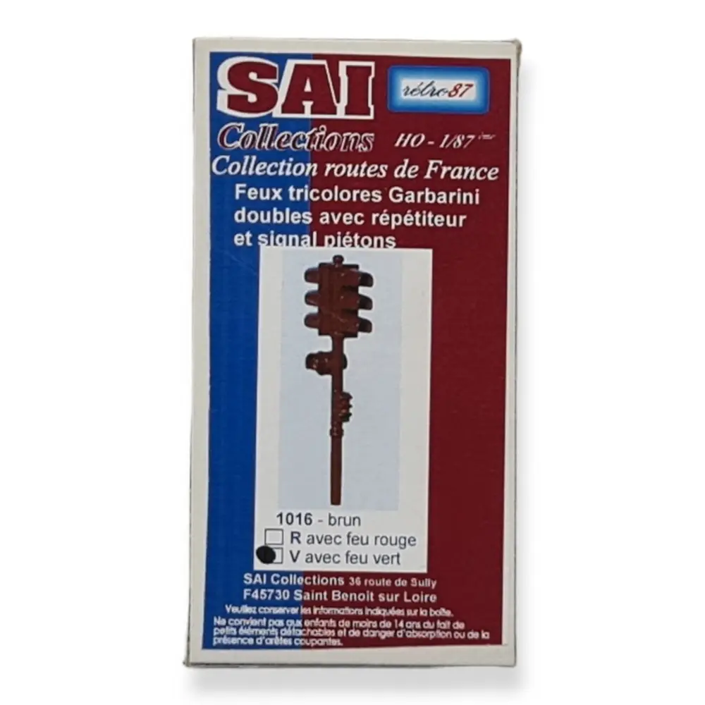 Un feux tricolores en position vert SAI 1016V - HO : 1/87 - livrée marron - 2