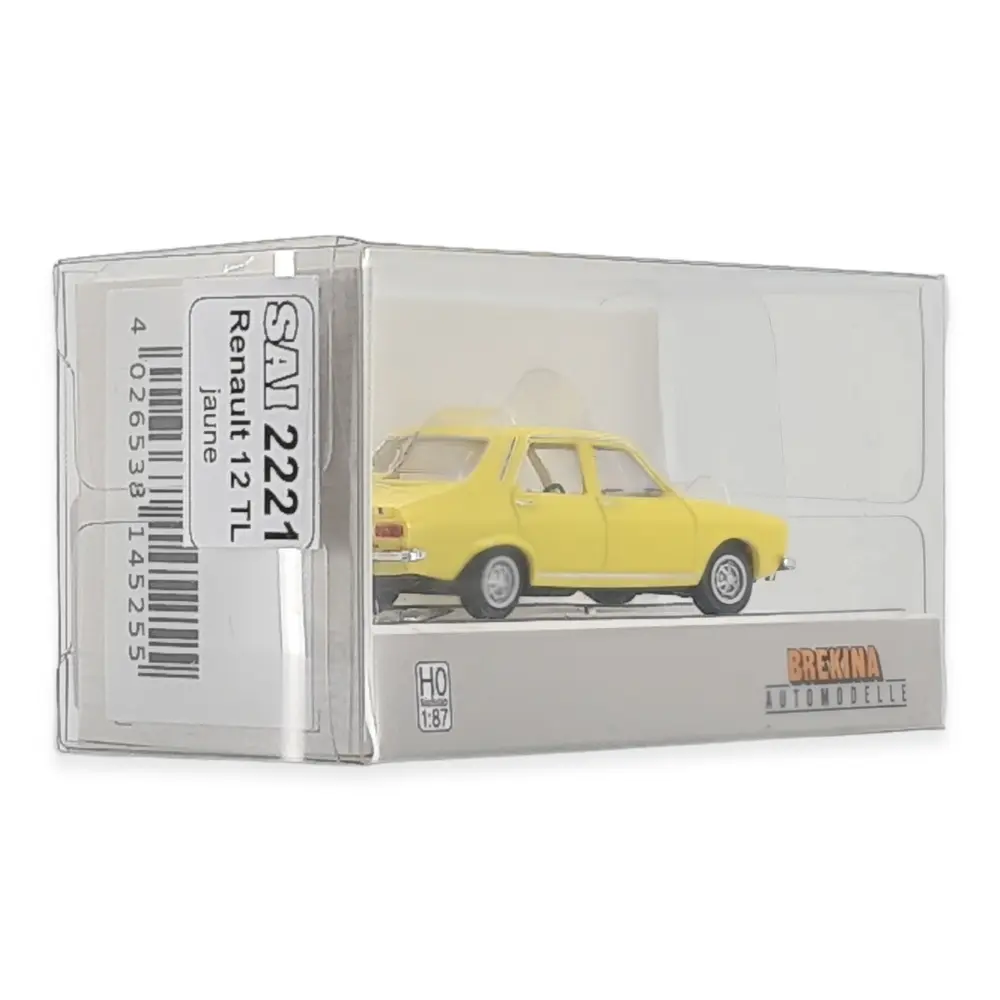 Voiture Renault 12 TL - livrée jaune - SAI 2221 - HO : 1/87 - 2