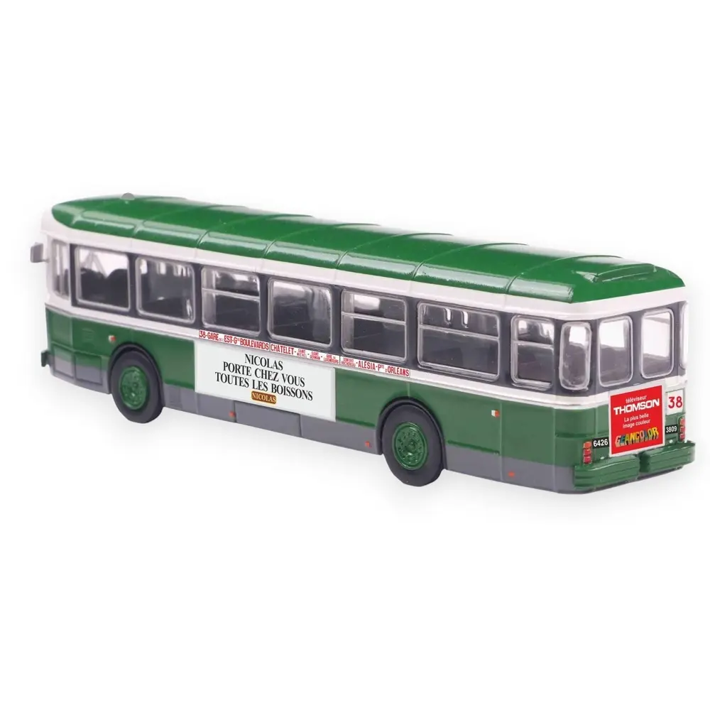 Autobus Saviem SC10, 0-4-4, RATP ligne 38 (Gare de l'Est - Porte d'Orléans) - Sai 4361 - HO 1/87 - 2