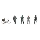 Poste de contrôle de la Wehrmacht & femme à vélo - 4 personnages - ARTITEC 5720007 - 1/72 - 2