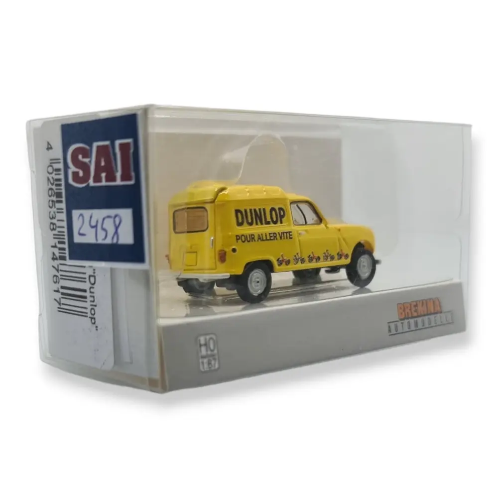 Fourgonnette Renault 4, Dunlop livrée jaune SAI 2458 - HO : 1/87 - 2
