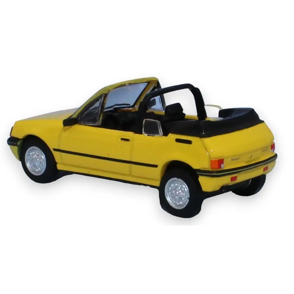 Voiture Peugeot 205 cabriolet CT - SAI 6322 - HO : 1/87 -  jaune genêt - 2