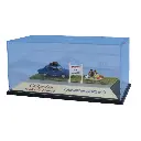 Renault 12 bleue, galerie de toit, 2 valises, scène pique-nique et mur Michelin N7 - Sai 1994 - HO 1/87 - 2