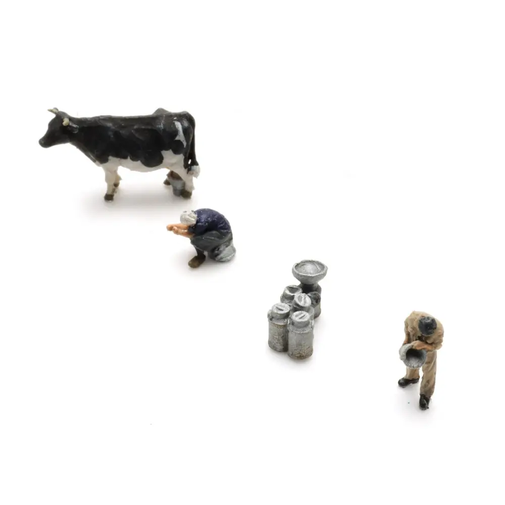 Les producteurs laitiers - 2 personnages et 1 vache - ARTITEC 5220013 - Z 1/220 - 5